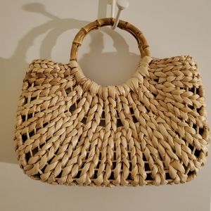 Vintage rattan tote bag